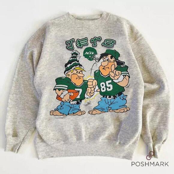 Other - 1993 The Flintstones Nfl New York Jets Crewneck Sweatshirt Ph107